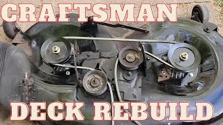 2006 Craftsman Lawn Tractor Deck Rebuild - Spindle Assembly, Pulleys and blades by Real Man Skills 283 views 5 days ago 24 minutes