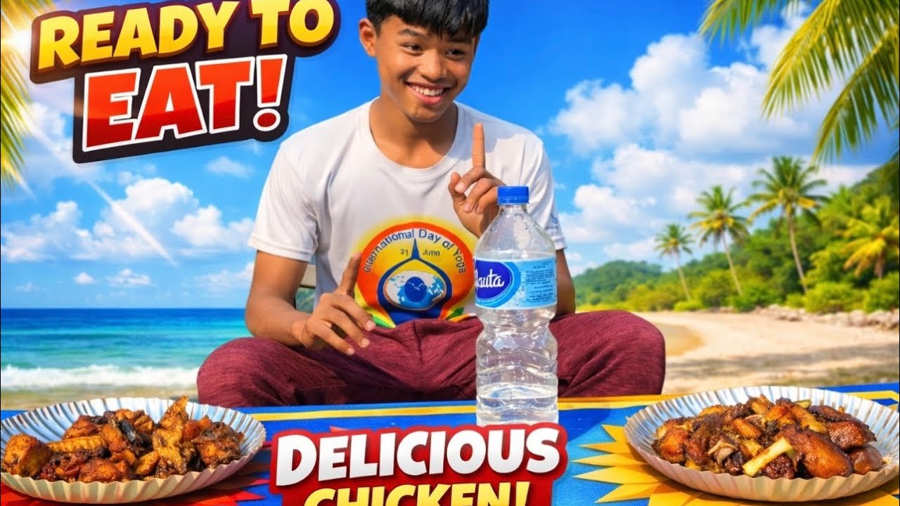 Water Bottle Flip Gone Crazy 😜 With Chicken Meat 