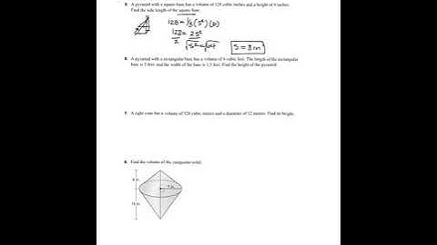 12 5 Volumes of Pyramids and Cones