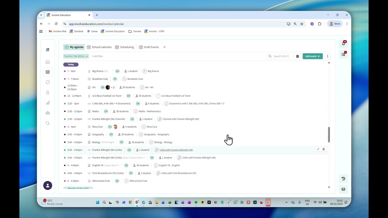 3D Attendance Overview