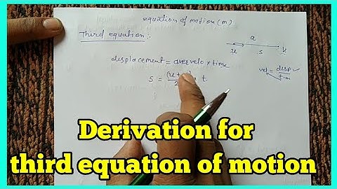Derivation of third equation of motion (mathematical method) in hindi physics class 11 & 9 all board