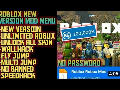 Roblox Mod Menu Apk 2020 Unlimited Robux Unlock All Skin Youtube - mod skin roblox