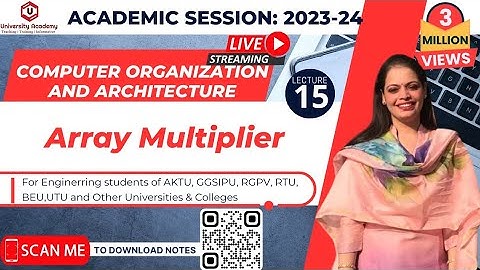COA15: Booths Algorithm and Array Multiplier Part-2 | Array Multiplier Algorithm