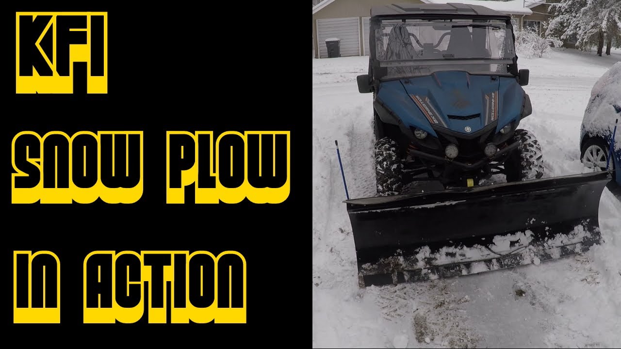 KFI POLY PRO SNOW PLOW IN ACTION YouTube
