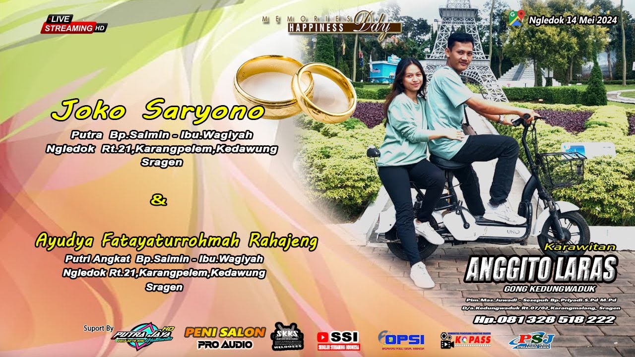 Live Paert 2 Pernikahan Joko & Ayudya || Krw.Anggito Laras || Peni Salon  Sound || Ledok 4 - 5- 2024