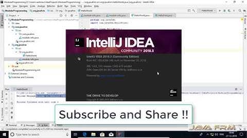 IntelliJ IDEA 2018.3 and Java 11 Modular Programming example on Windows 10