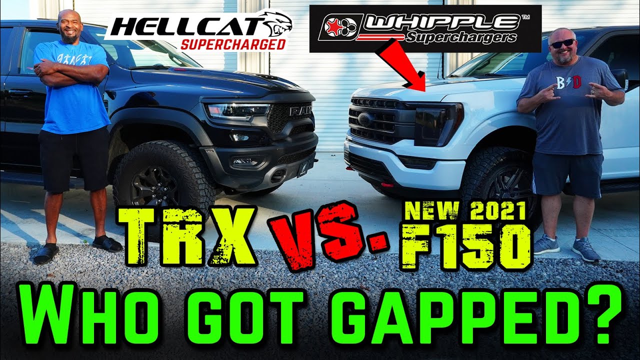 Supercharged 2021 F150 vs. RAM TRX Drag Racing & Roll Racing! - YouTube