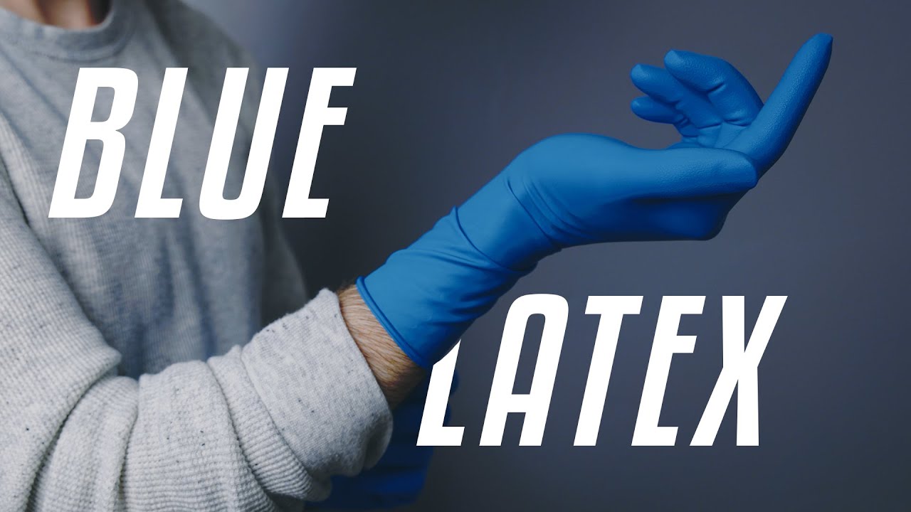 Putting on Small Safe Grip Blue Latex Gloves YouTube
