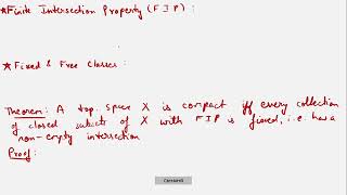 Finite Intersection Property | Important Theorem on FIP | Compactness in Topology
