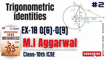 Trigonometric identities class 10 icse ml aggarwal | Class 10 ICSE | EX-18 Q6-Q9 Part-2