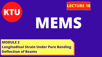Longitudinal strain under pure bending | Deflection of beams | MEMS KTU | MODULE 2 | EC365 | LECT 10