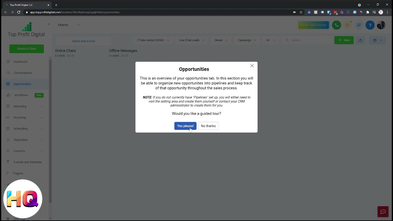 ChatHQ - Interactive Go High Level User Guides!