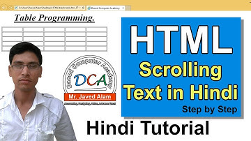 HTML Programming with Scrolling Text in Hindi Step by Step