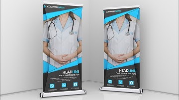 How to Design Corporate Roll Up Banner Design- Photoshop Tutorial 2021