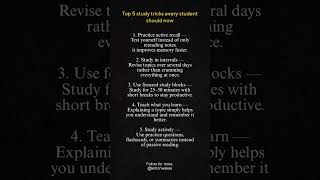 5 study hacks every student must know | Last tips to study #studyhacks