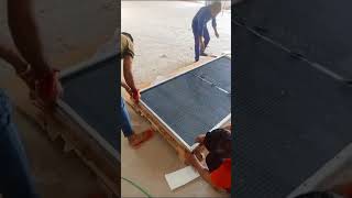 modules packaging for sites. safety first priority. #solar #youtubeshorts #shorts #trending