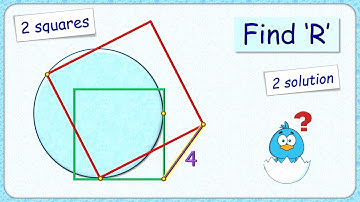 Two squares. Find radius.   #maths #geometry #circle #olympiad #cds #cat #sat #iit #ssc #cgl 314