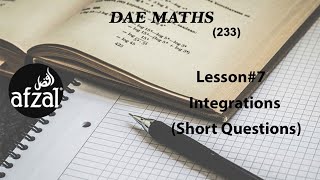 DAE Applied Maths 233 Lesson 7 Short Questions |By Afzal Mathematics