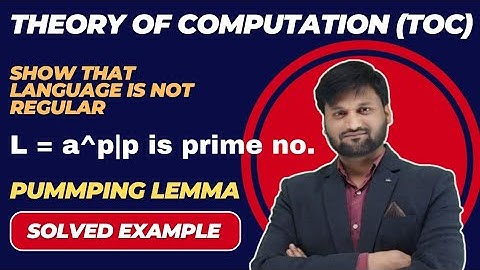 Prove that language is not Regular using Pumping Lemma|Prime no.|TOC |Finite Automata|solved problem