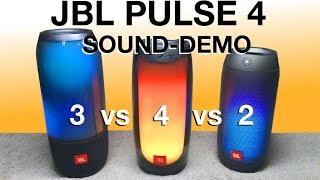 JBL PULSE 4 SOUND DEMO - versus Pulse 3 and Pulse 2