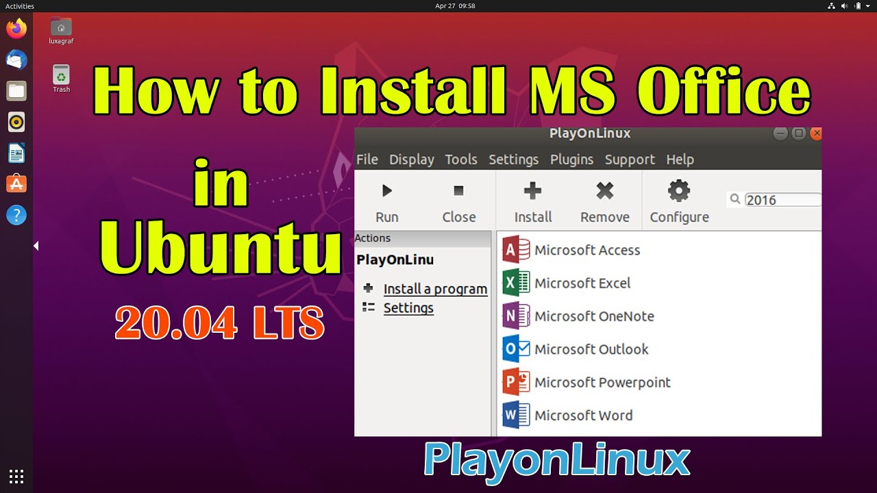 how to install office on linux