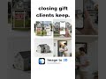 realtor closing gift idea: print a tiny version of the house and hand it over with the
