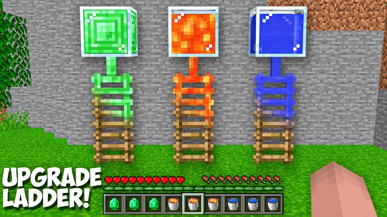 What is BEST UPGRADE for LADDER in Minecraft ? EMERALD vs LAVA vs WATER