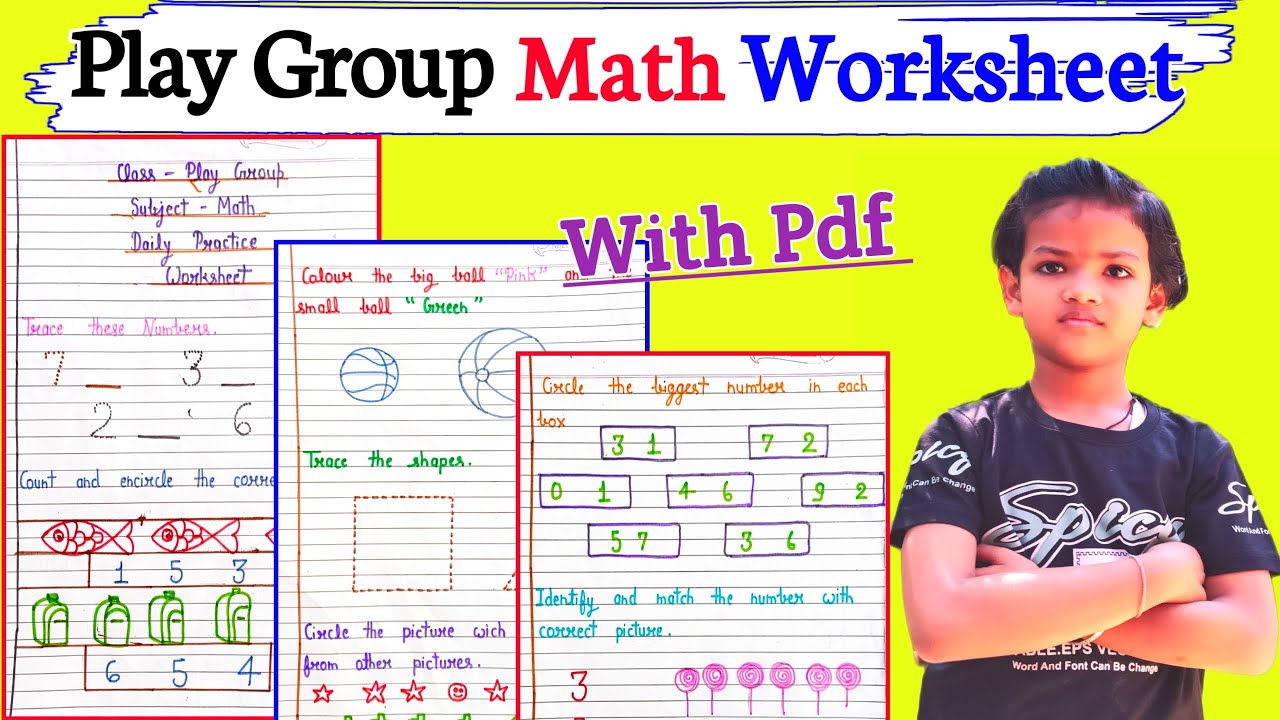 Play Group Maths Worksheet/ Play Group Worksheet/ Play Group Activities ...