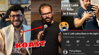 Carryminati rost kunal kamra | flying beast lost 2 lack subcribers
