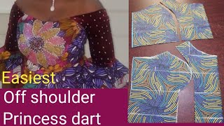 how to cut : off shoulder princess dart/bustier (easiest method)