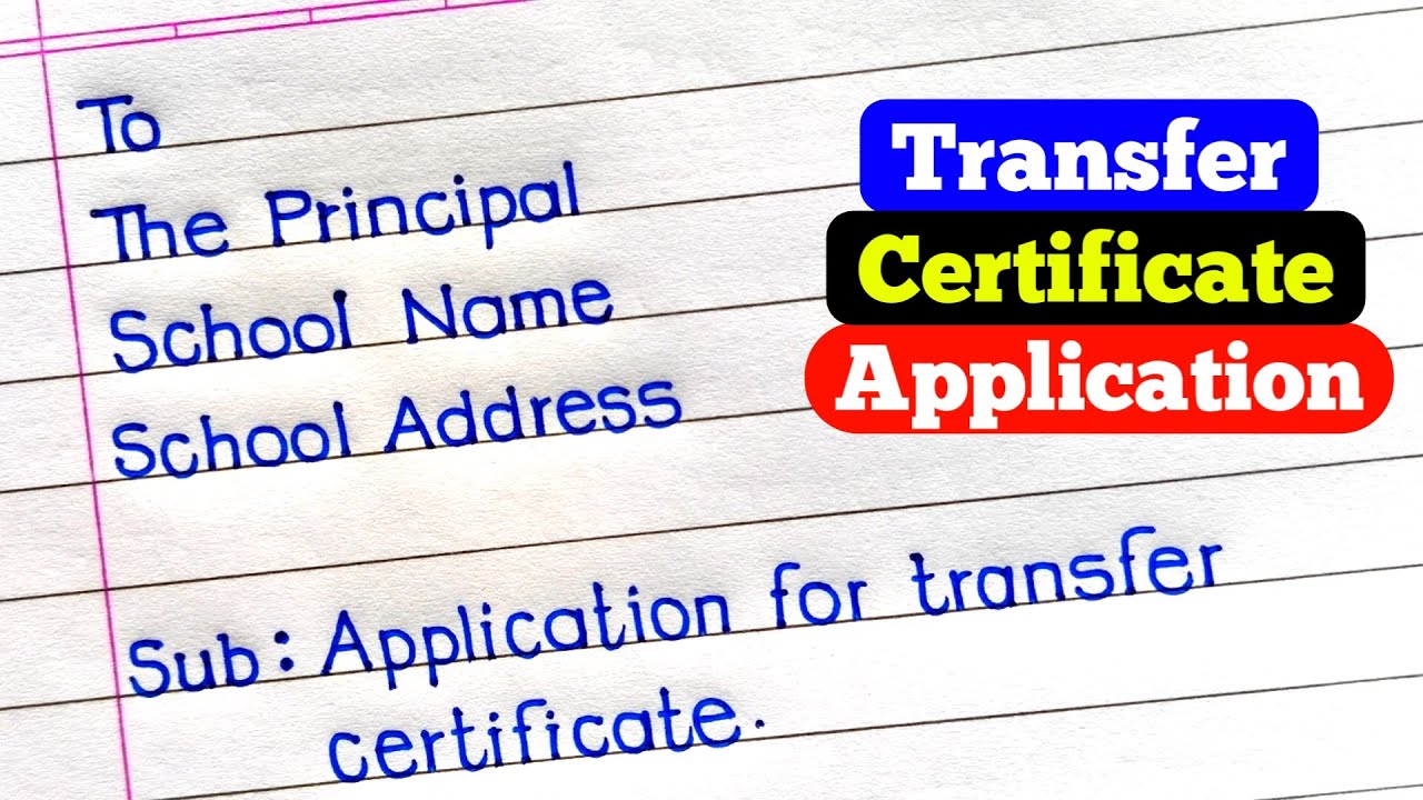 Application For Transfer Certificate In English | Transfer Certificate Application In English |