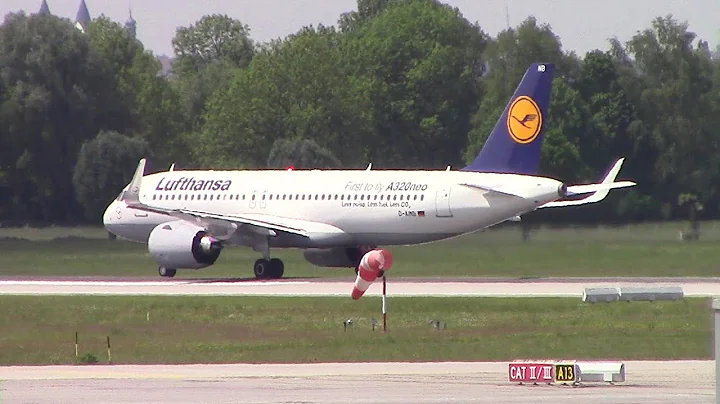*A320neo* Lufthansa Airbus A320-271n (D-AINB) taking off at Munich airport