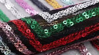 Latest Design Multicolor W Stripe Shape Sequins Fabrics Net Tulle Lace