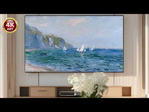 Claude Monet, Cliffs and Sailboats at Pourville - 2 Hour Silent Screensaver - Impressionist Art TV