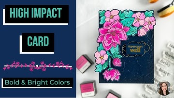 HIGH IMPACT💥 Card with Bold & Bright Colors / Layered Stencils #cardmakingtutorial #cards
