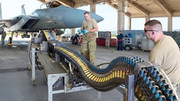 Loading a US F-15 with Monstrously Powerful 20mm Rounds
