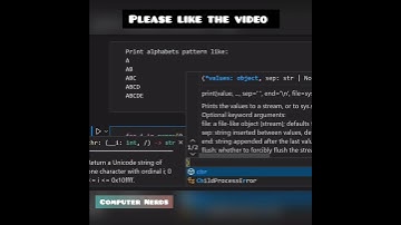 Print Alphabets pattern in Python #shorts #python