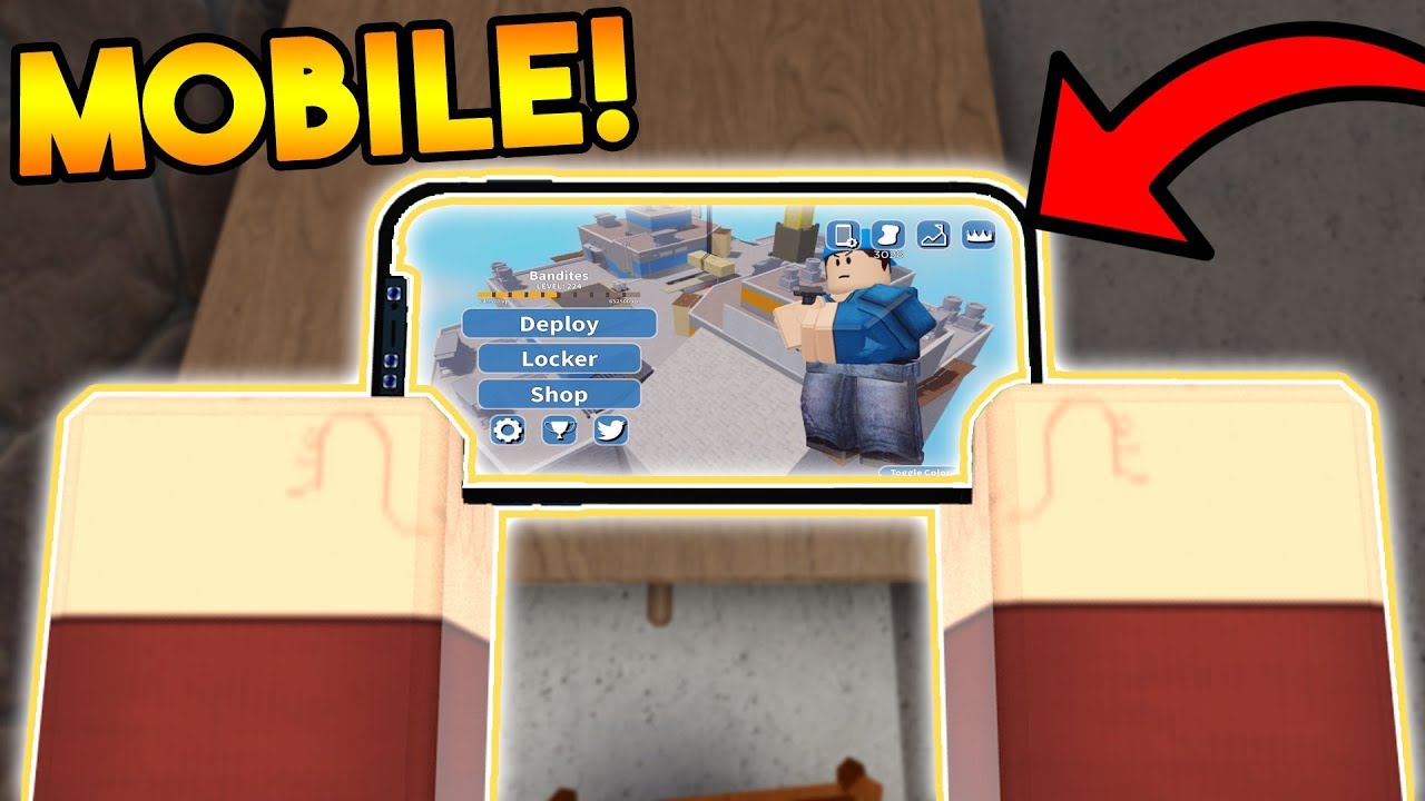 Trying Arsenal On Mobile Roblox Youtube - roblox phone mode