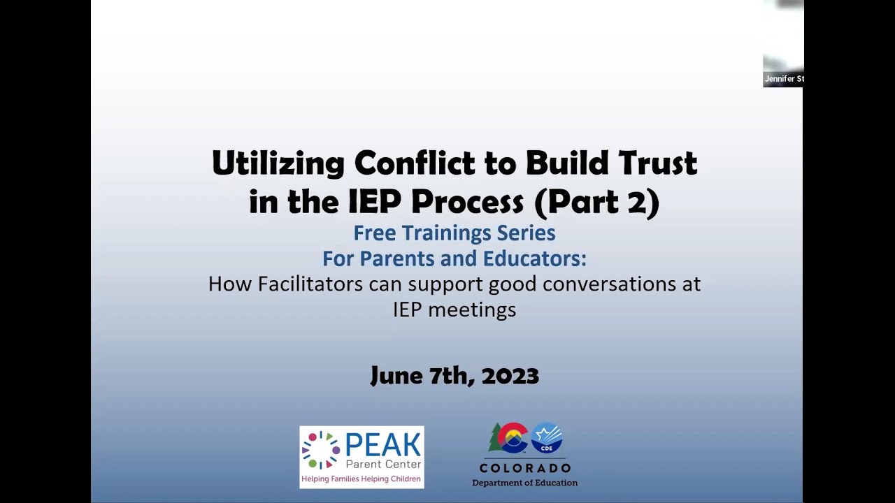 Utilizing Conflict to Build Trust in the IEP Process (Part 2)