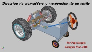 Dirección de cremallera y suspensión de un coche HD