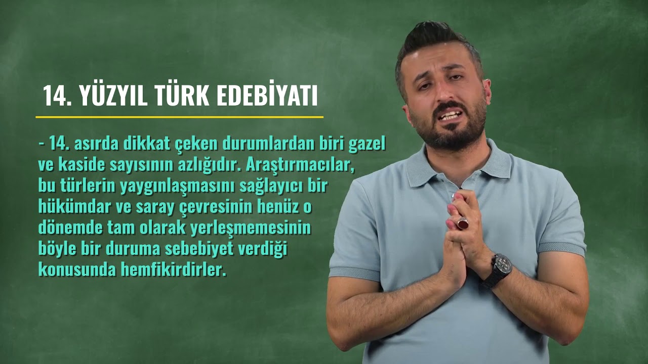 002 - Türkçe ÖABT - Eski Türk Edebiyatı - 14. Asır Türk Edebiyatı 1 - Doc. Taner Gök