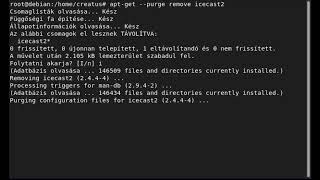 Icecast 2.4.4 rádiószerver törlése Debian 11 Operációs Rendszerről