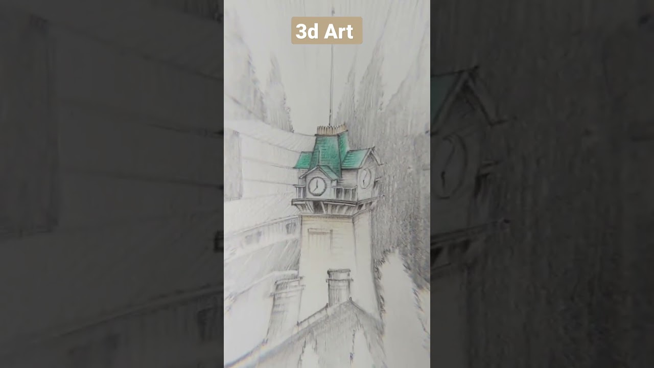3D art // 😍 Darjeeling clock tower // 