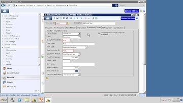 How to setup a pre tax deduction in the Payroll module of Microsoft Dynamics SL