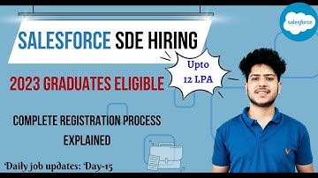 salesforce is hiring for 2023 graduates  | off-campus freshers hiring | Job updates 2022✨