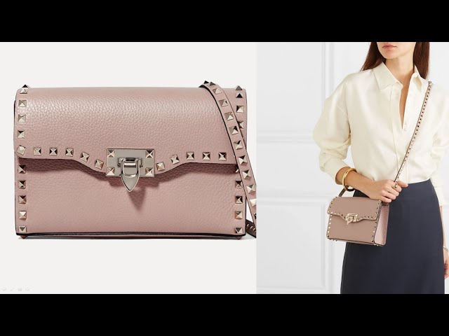 Valentino Garavani bag. The Rockstud small textured leather shoulder bag. 