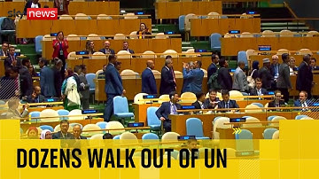 Dozens walk out of UN as Netanyahu address begins