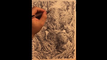 From Sketch to Final | Swamp Thing Traditional Art Timelapse