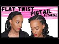 FLAT TWIST TWO STRAND TWIST PIGTAILS: How to Two Strand Twist Natural Hair Tutorial | Kia Rene