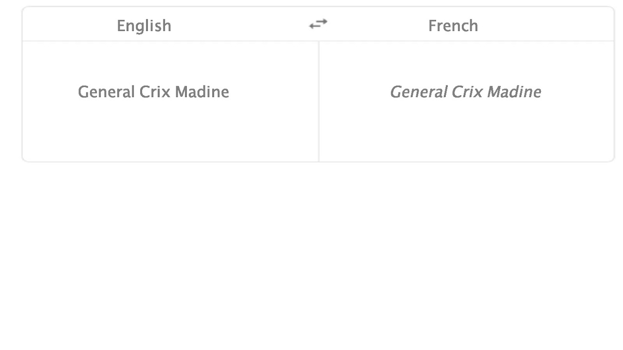 General Crix Madine In French
